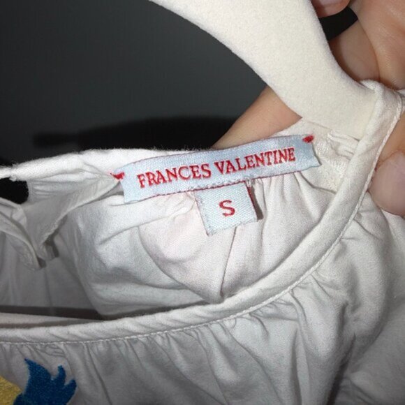 Frances Valentine Printed Scoop Neck Embroidered Blouse Shirt - Picture 4 of 4